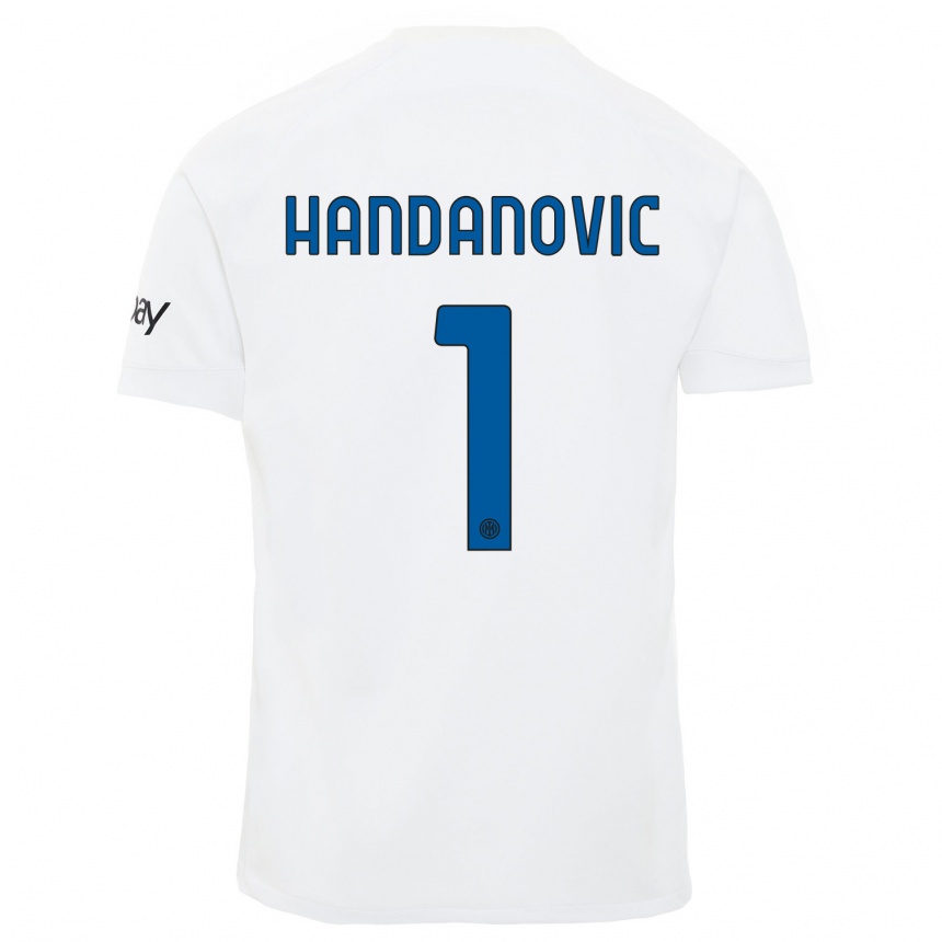 Vaikiškas Samir Handanovic #1 Baltas Išvykos Marškinėliai 2023/24 T-Shirt