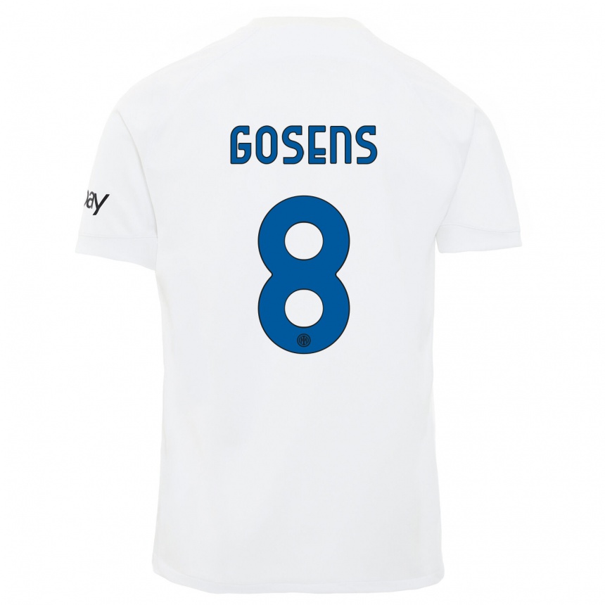 Vaikiškas Robin Gosens #8 Baltas Išvykos Marškinėliai 2023/24 T-Shirt