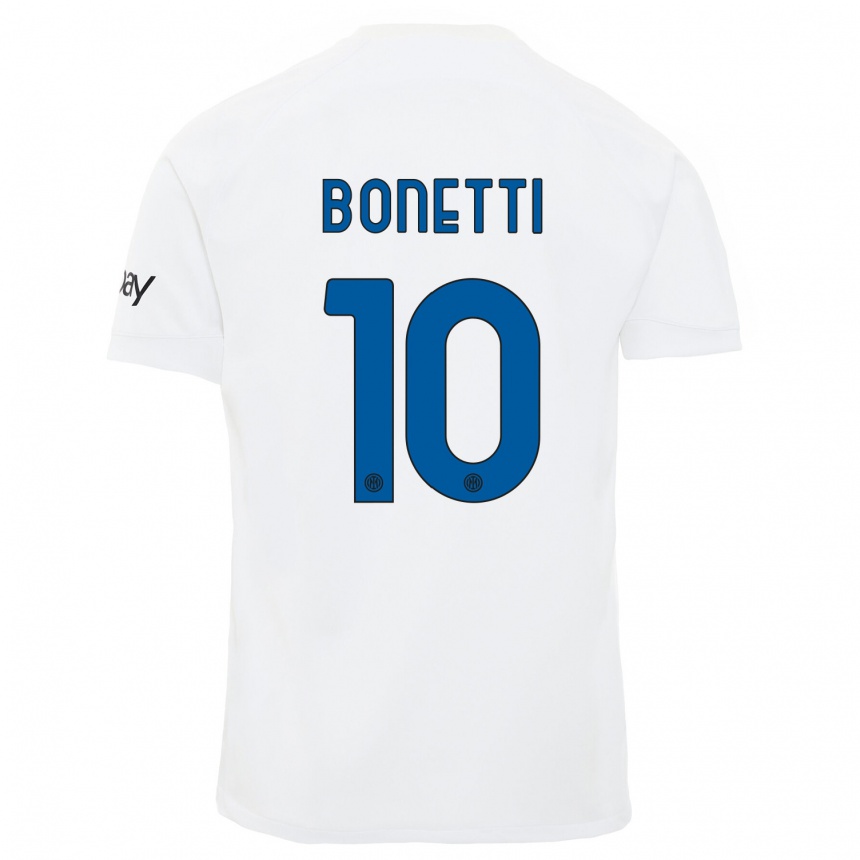 Vaikiškas Tatiana Bonetti #10 Baltas Išvykos Marškinėliai 2023/24 T-Shirt