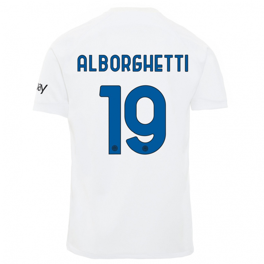 Vaikiškas Lisa Alborghetti #19 Baltas Išvykos Marškinėliai 2023/24 T-Shirt