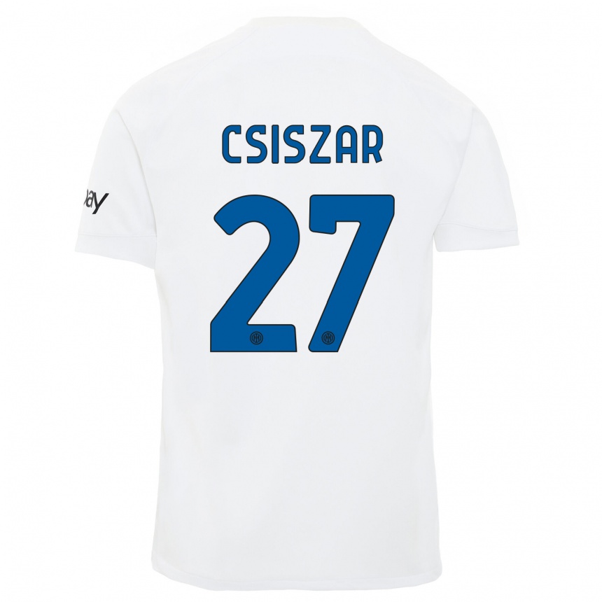 Vaikiškas Henrietta Csiszar #27 Baltas Išvykos Marškinėliai 2023/24 T-Shirt