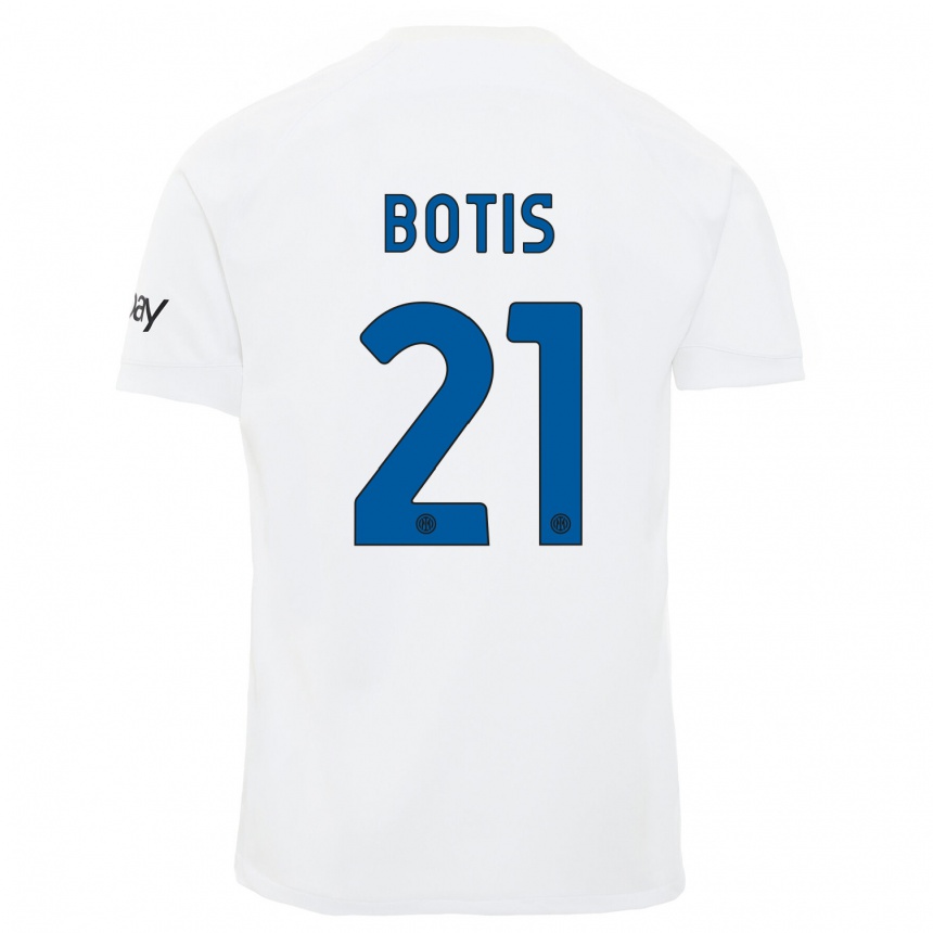 Vaikiškas Nikolaos Botis #21 Baltas Išvykos Marškinėliai 2023/24 T-Shirt