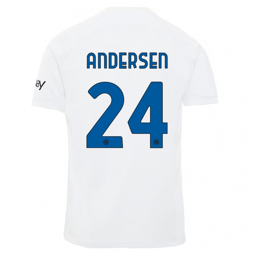 Vaikiškas Silas Andersen #24 Baltas Išvykos Marškinėliai 2023/24 T-Shirt