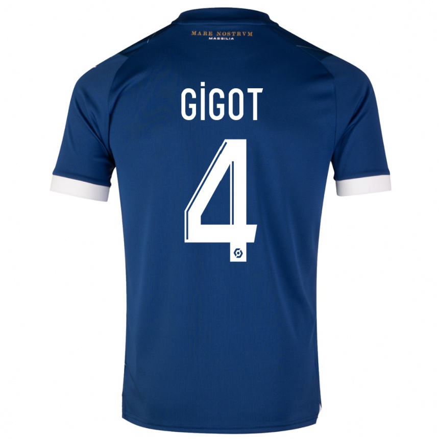 Vaikiškas Samuel Gigot #4 Tamsiai Mėlyna Išvykos Marškinėliai 2023/24 T-Shirt