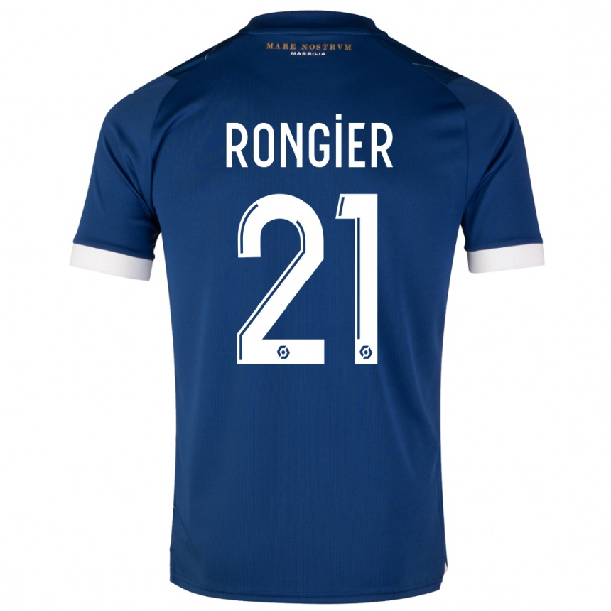 Vaikiškas Valentin Rongier #21 Tamsiai Mėlyna Išvykos Marškinėliai 2023/24 T-Shirt