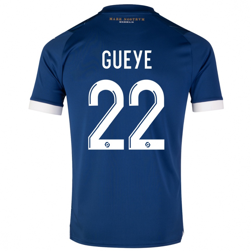 Vaikiškas Pape Gueye #22 Tamsiai Mėlyna Išvykos Marškinėliai 2023/24 T-Shirt