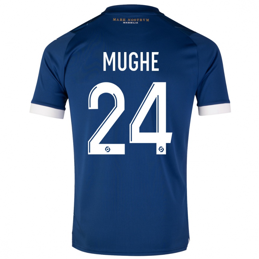 Vaikiškas François Mughe #24 Tamsiai Mėlyna Išvykos Marškinėliai 2023/24 T-Shirt