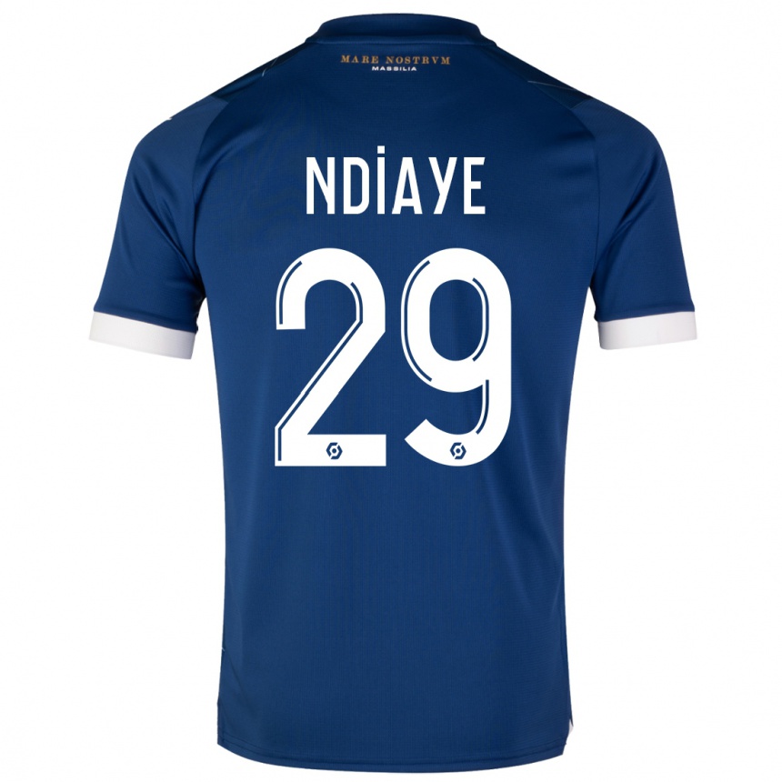 Vaikiškas Iliman Ndiaye #29 Tamsiai Mėlyna Išvykos Marškinėliai 2023/24 T-Shirt