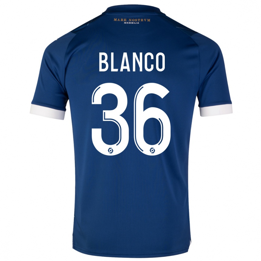 Vaikiškas Ruben Blanco #36 Tamsiai Mėlyna Išvykos Marškinėliai 2023/24 T-Shirt