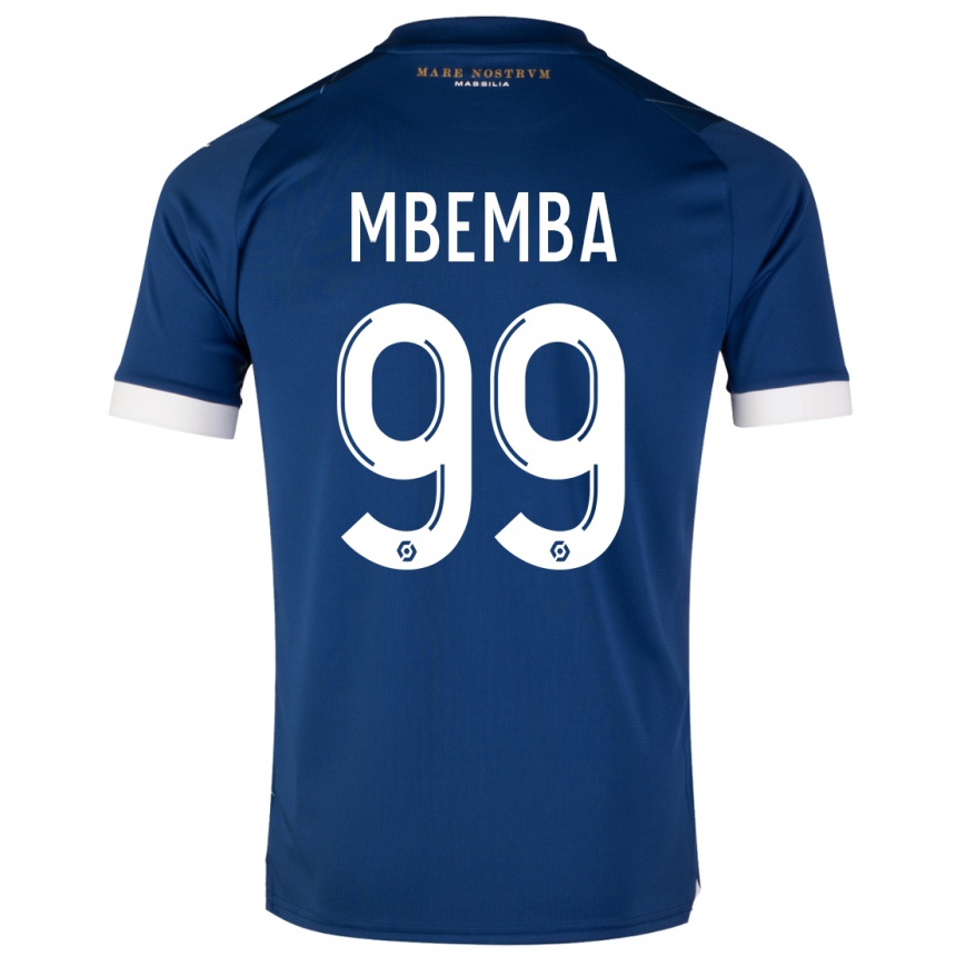 Vaikiškas Chancel Mbemba #99 Tamsiai Mėlyna Išvykos Marškinėliai 2023/24 T-Shirt