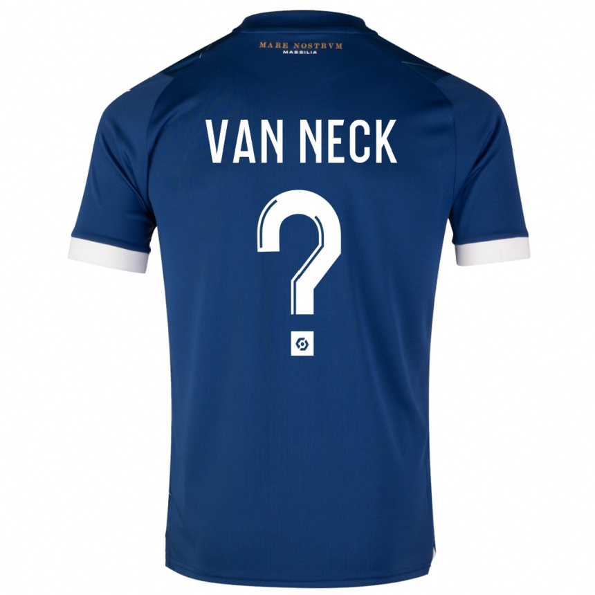 Vaikiškas Jelle Van Neck #0 Tamsiai Mėlyna Išvykos Marškinėliai 2023/24 T-Shirt