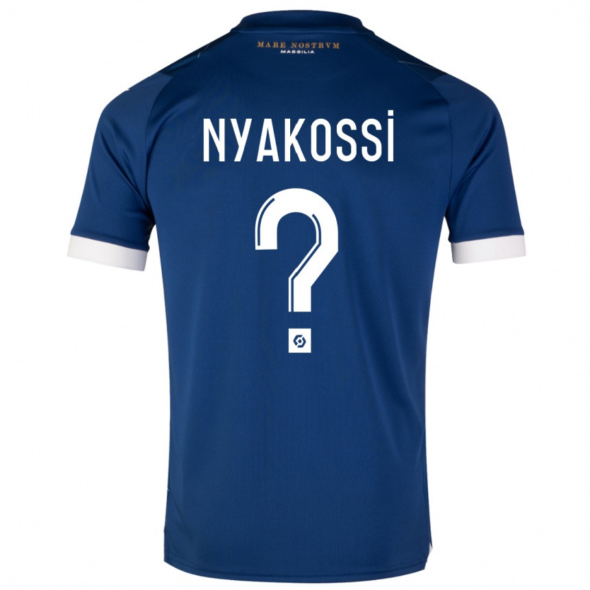 Vaikiškas Roggerio Nyakossi #0 Tamsiai Mėlyna Išvykos Marškinėliai 2023/24 T-Shirt