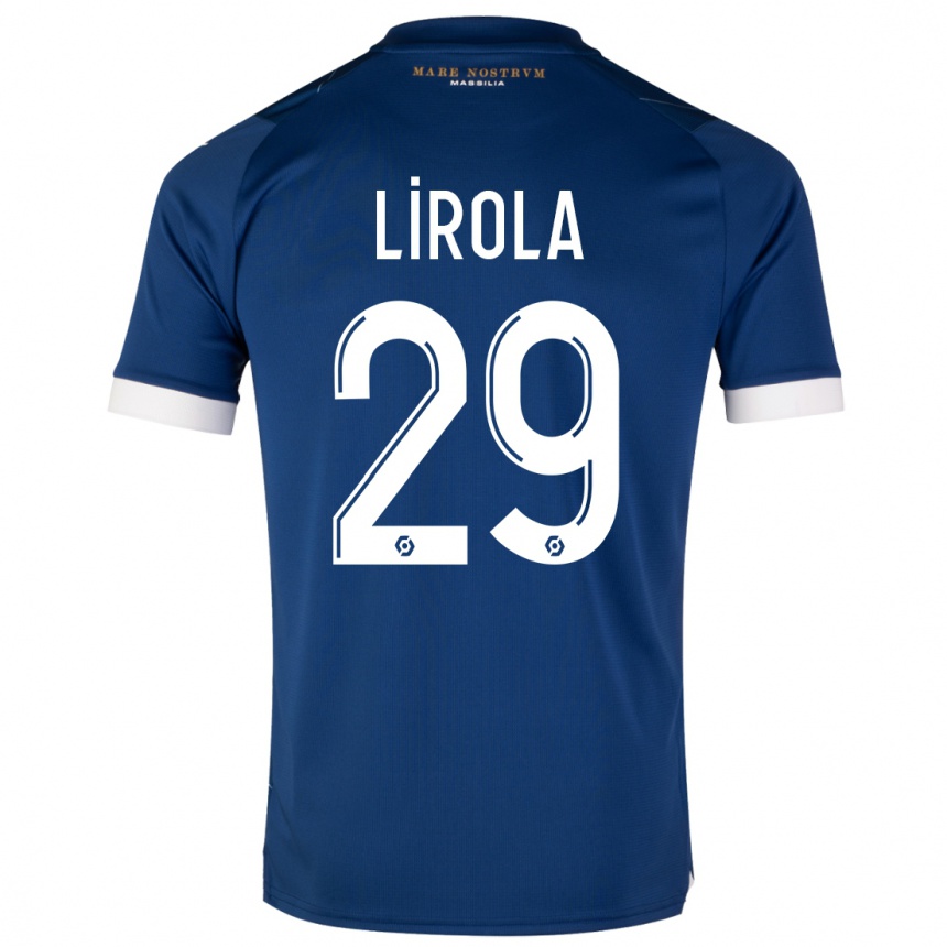 Vaikiškas Pol Lirola #29 Tamsiai Mėlyna Išvykos Marškinėliai 2023/24 T-Shirt