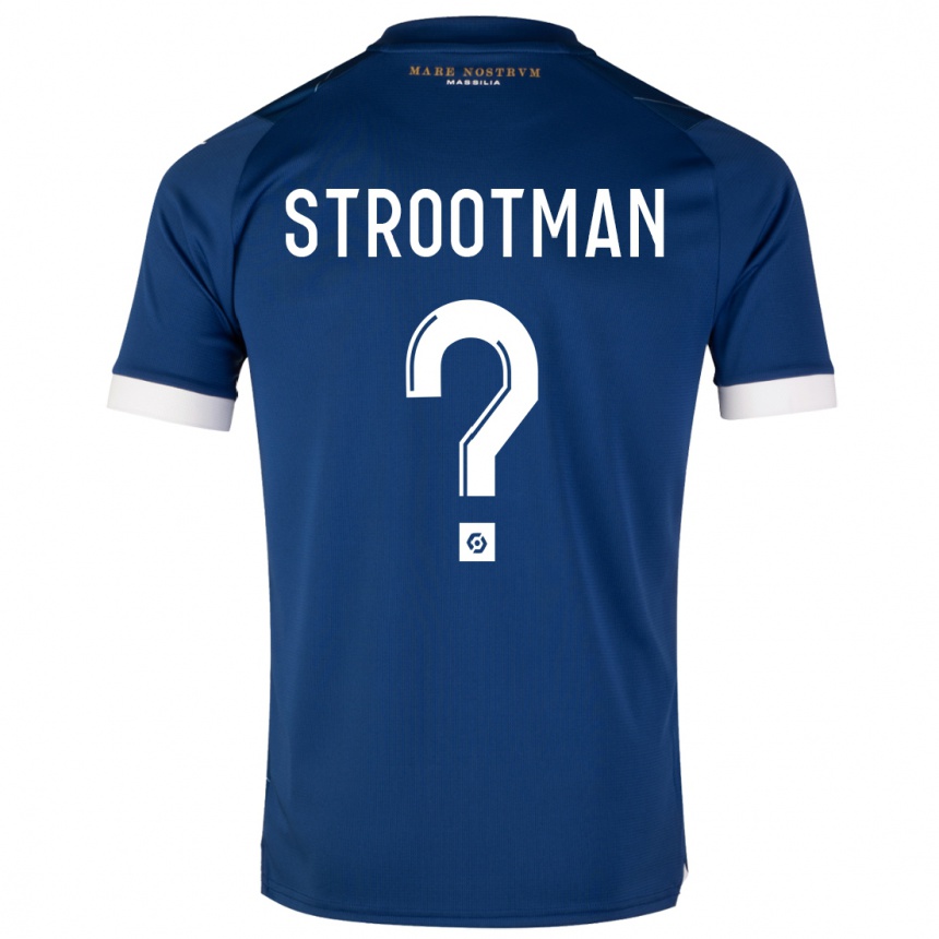 Vaikiškas Kevin Strootman #0 Tamsiai Mėlyna Išvykos Marškinėliai 2023/24 T-Shirt