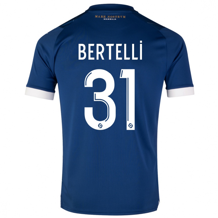 Vaikiškas Ugo Bertelli #31 Tamsiai Mėlyna Išvykos Marškinėliai 2023/24 T-Shirt