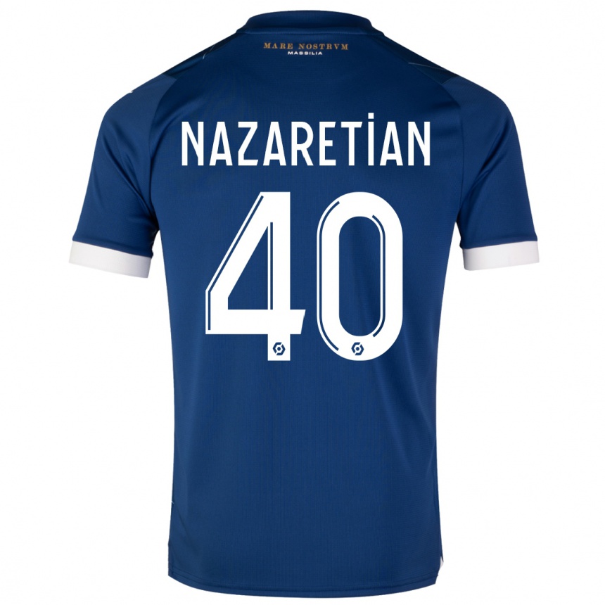 Vaikiškas Manuel Nazaretian #40 Tamsiai Mėlyna Išvykos Marškinėliai 2023/24 T-Shirt