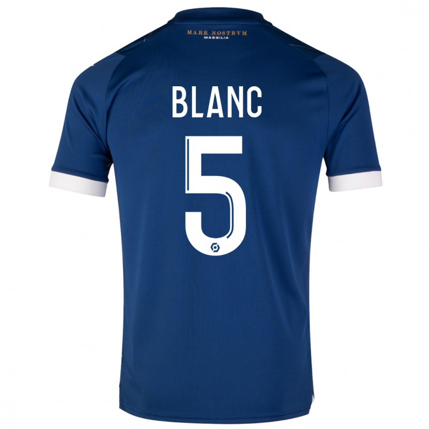 Vaikiškas Amandine Blanc #5 Tamsiai Mėlyna Išvykos Marškinėliai 2023/24 T-Shirt