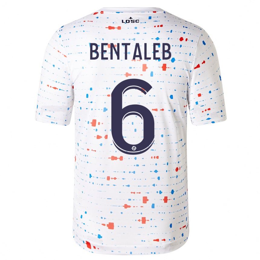 Vaikiškas Nabil Bentaleb #6 Baltas Išvykos Marškinėliai 2023/24 T-Shirt