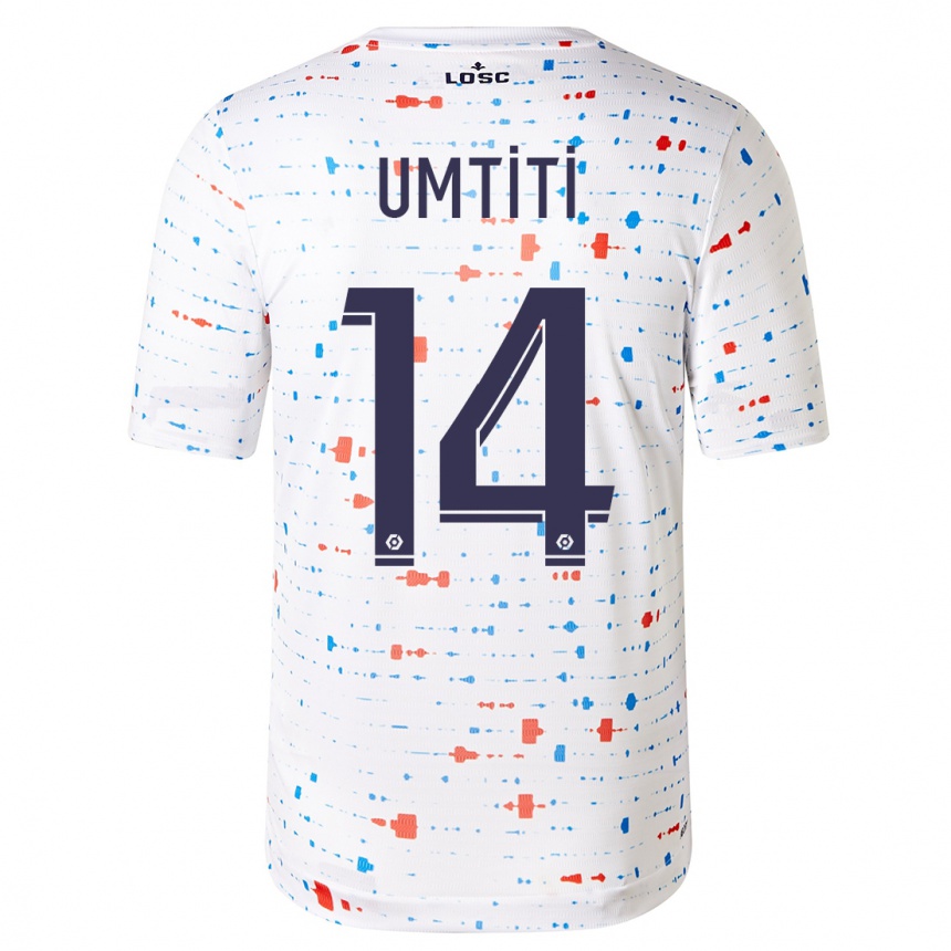 Vaikiškas Samuel Umtiti #14 Baltas Išvykos Marškinėliai 2023/24 T-Shirt