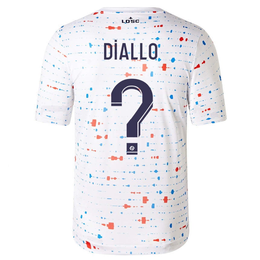 Vaikiškas Alpha Diallo #0 Baltas Išvykos Marškinėliai 2023/24 T-Shirt