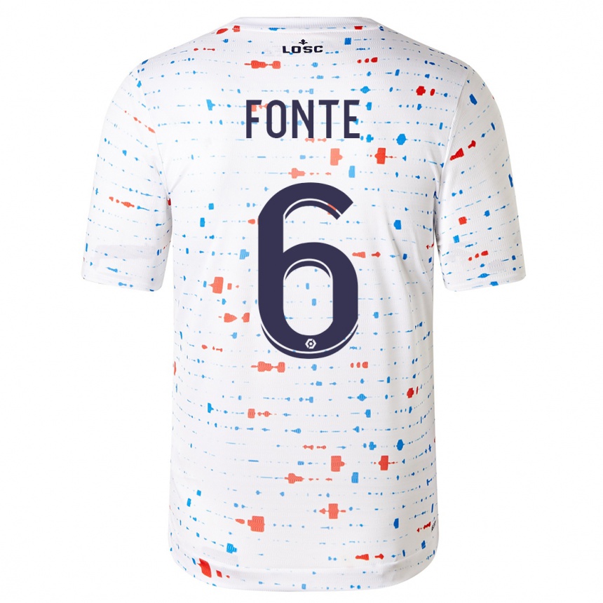 Vaikiškas Jose Fonte #6 Baltas Išvykos Marškinėliai 2023/24 T-Shirt