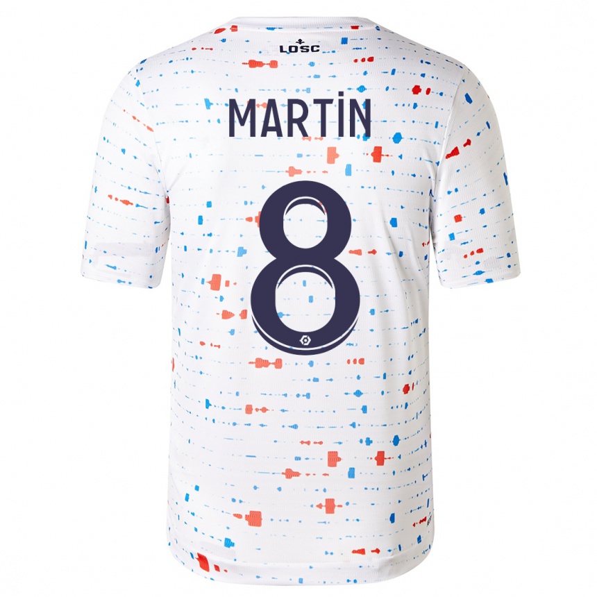 Vaikiškas Jonas Martin #8 Baltas Išvykos Marškinėliai 2023/24 T-Shirt