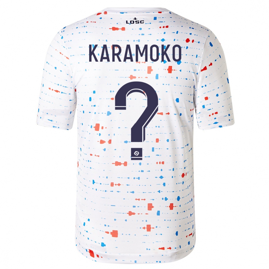 Vaikiškas Ibrahim Karamoko #0 Baltas Išvykos Marškinėliai 2023/24 T-Shirt