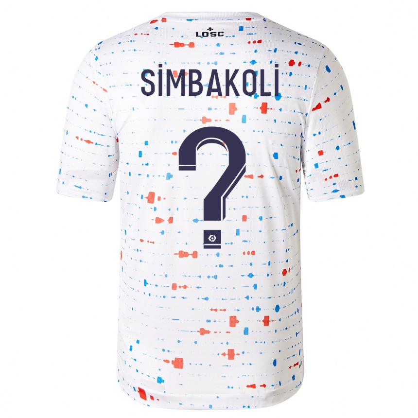 Vaikiškas Mamadou Simbakoli #0 Baltas Išvykos Marškinėliai 2023/24 T-Shirt