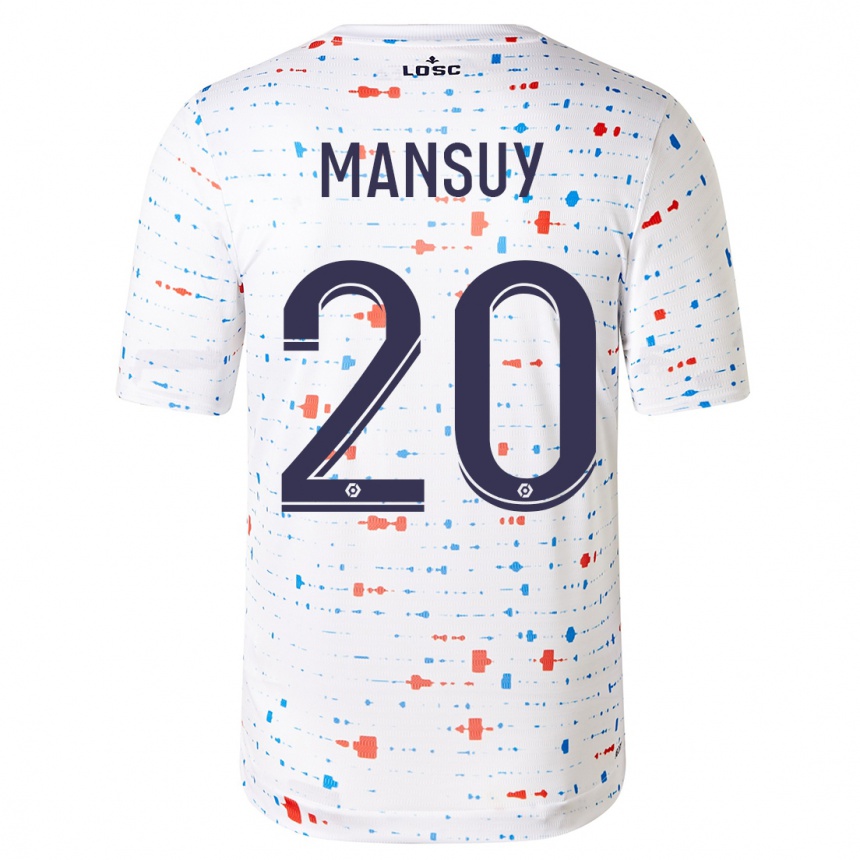 Vaikiškas Heloise Mansuy #20 Baltas Išvykos Marškinėliai 2023/24 T-Shirt