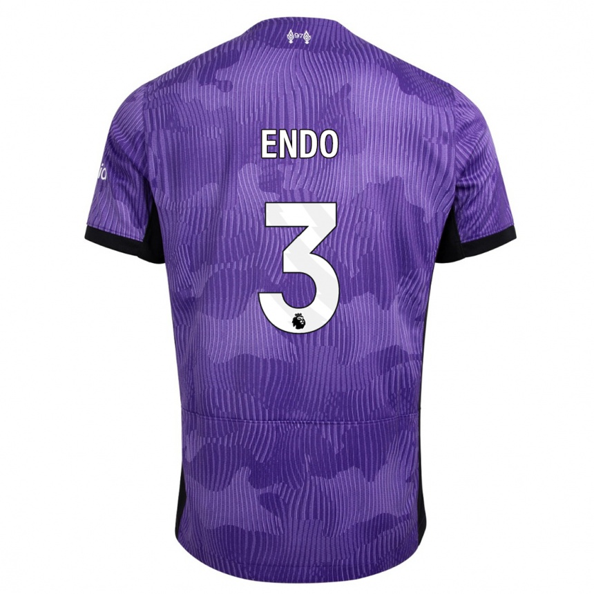 Vaikiškas Wataru Endo #3 Violetinė Trečias Marškinėliai 2023/24 T-Shirt