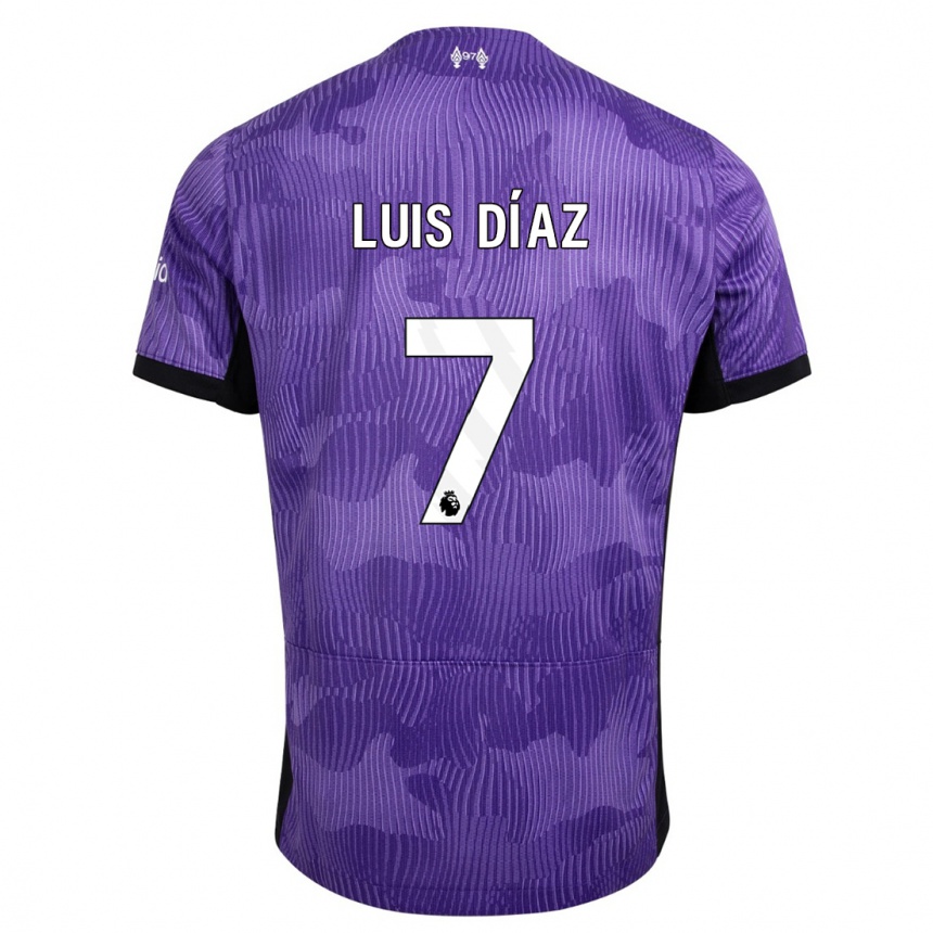 Vaikiškas Luis Diaz #7 Violetinė Trečias Marškinėliai 2023/24 T-Shirt