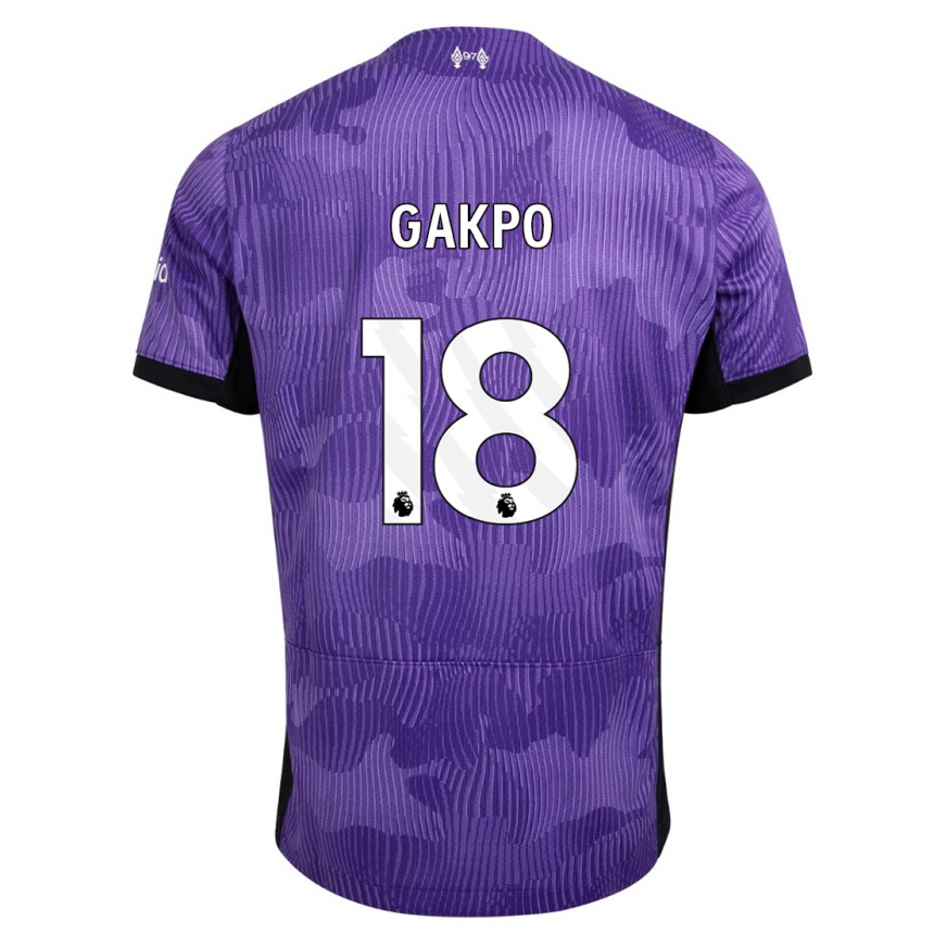 Vaikiškas Cody Gakpo #18 Violetinė Trečias Marškinėliai 2023/24 T-Shirt