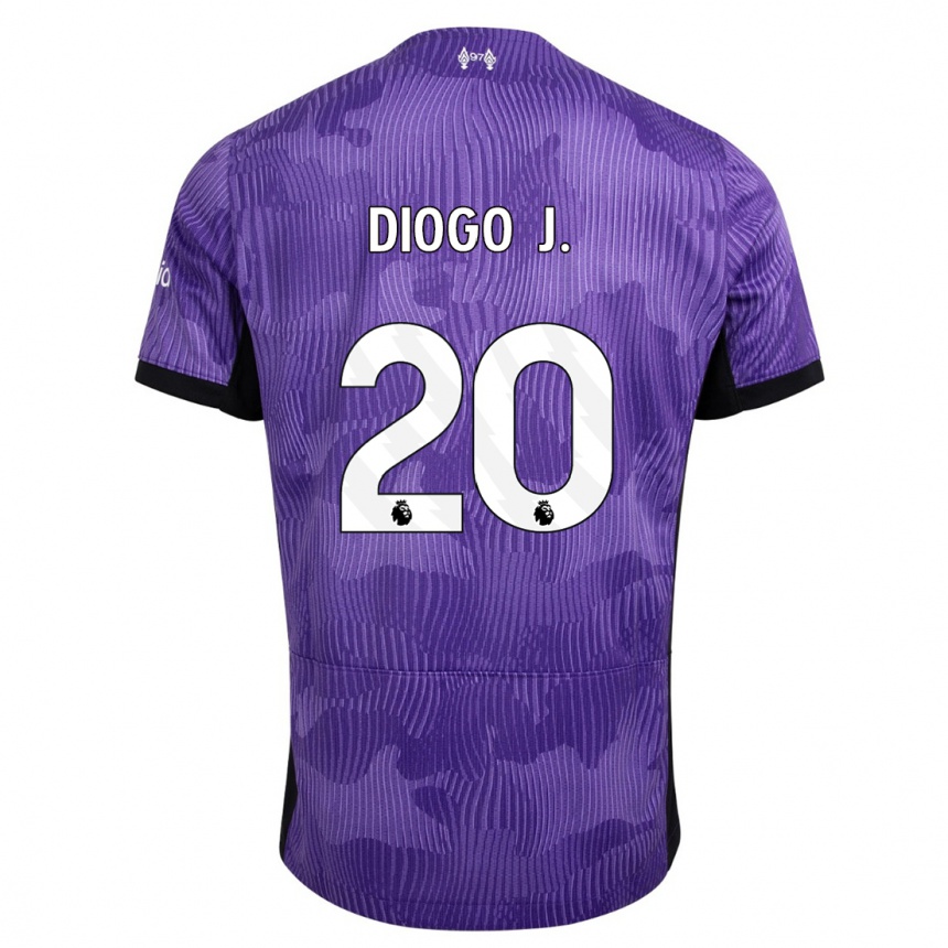 Vaikiškas Diogo Jota #20 Violetinė Trečias Marškinėliai 2023/24 T-Shirt