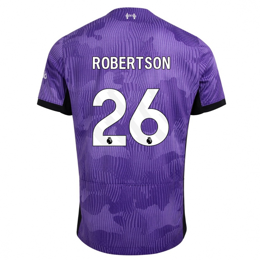 Vaikiškas Andrew Robertson #26 Violetinė Trečias Marškinėliai 2023/24 T-Shirt