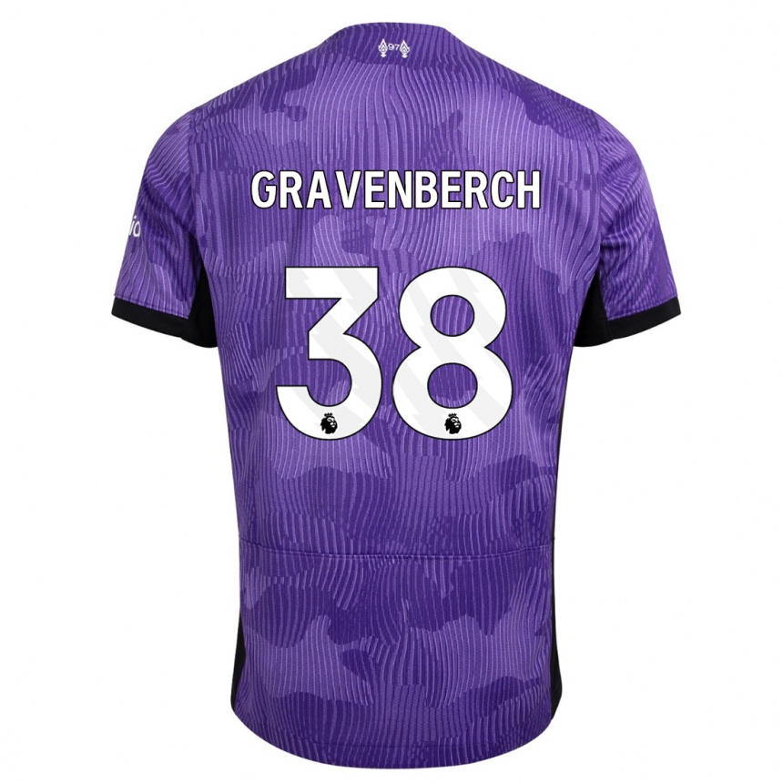 Vaikiškas Ryan Gravenberch #38 Violetinė Trečias Marškinėliai 2023/24 T-Shirt