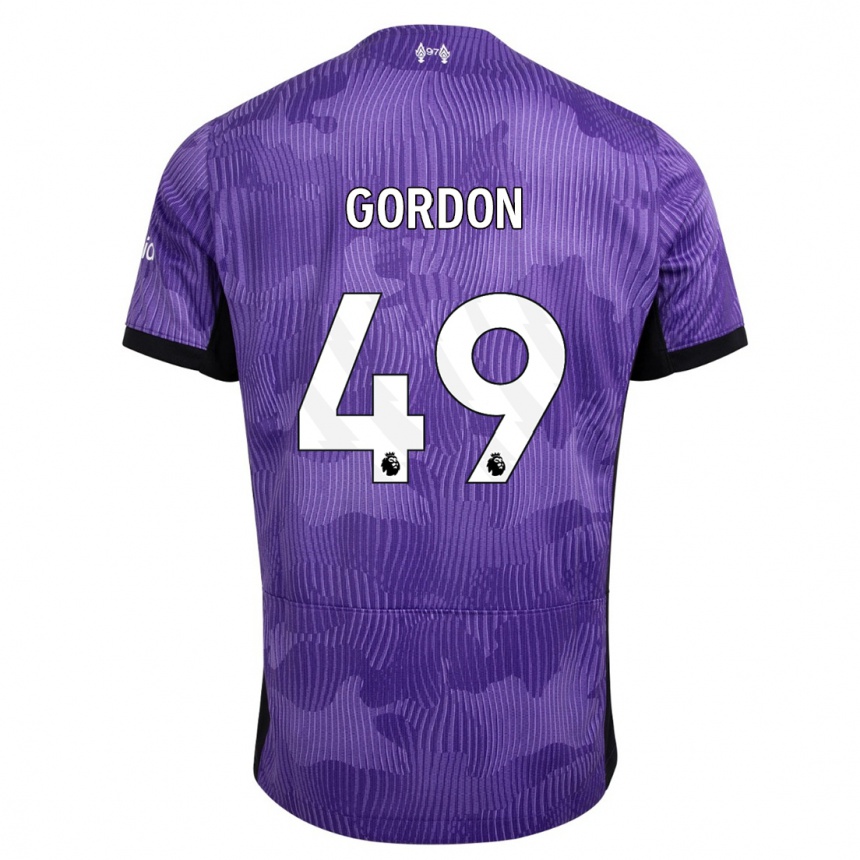 Vaikiškas Kaide Gordon #49 Violetinė Trečias Marškinėliai 2023/24 T-Shirt