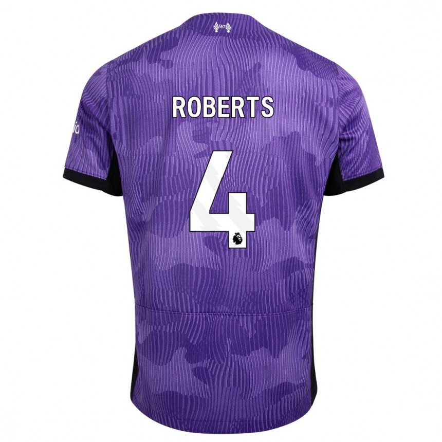 Vaikiškas Rhiannon Roberts #4 Violetinė Trečias Marškinėliai 2023/24 T-Shirt