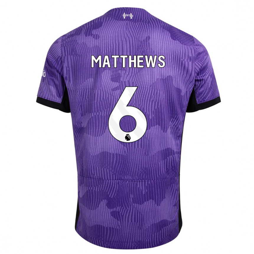 Vaikiškas Jasmine Matthews #6 Violetinė Trečias Marškinėliai 2023/24 T-Shirt