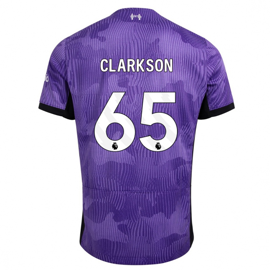 Vaikiškas Leighton Clarkson #65 Violetinė Trečias Marškinėliai 2023/24 T-Shirt