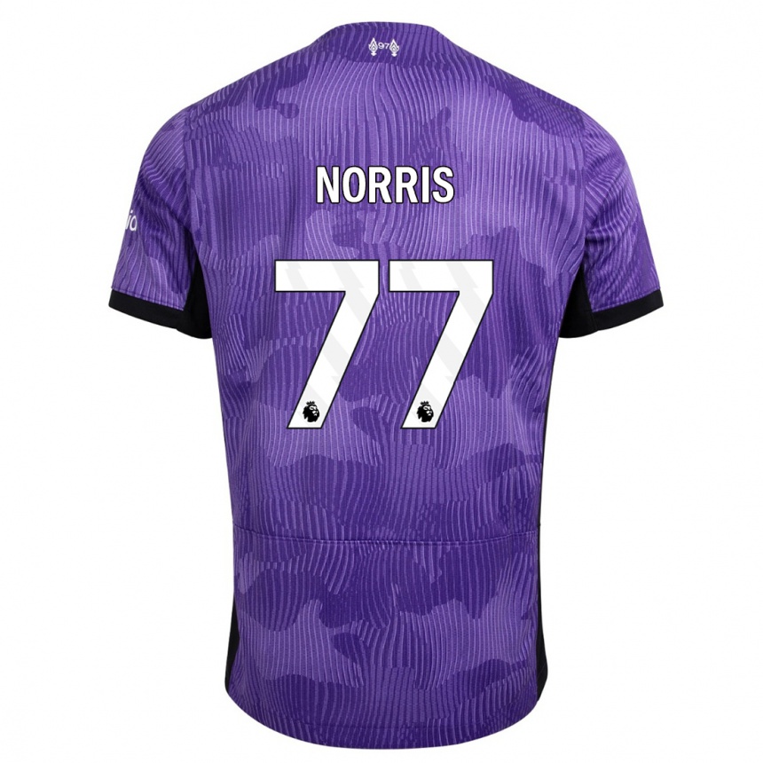 Vaikiškas James Norris #77 Violetinė Trečias Marškinėliai 2023/24 T-Shirt