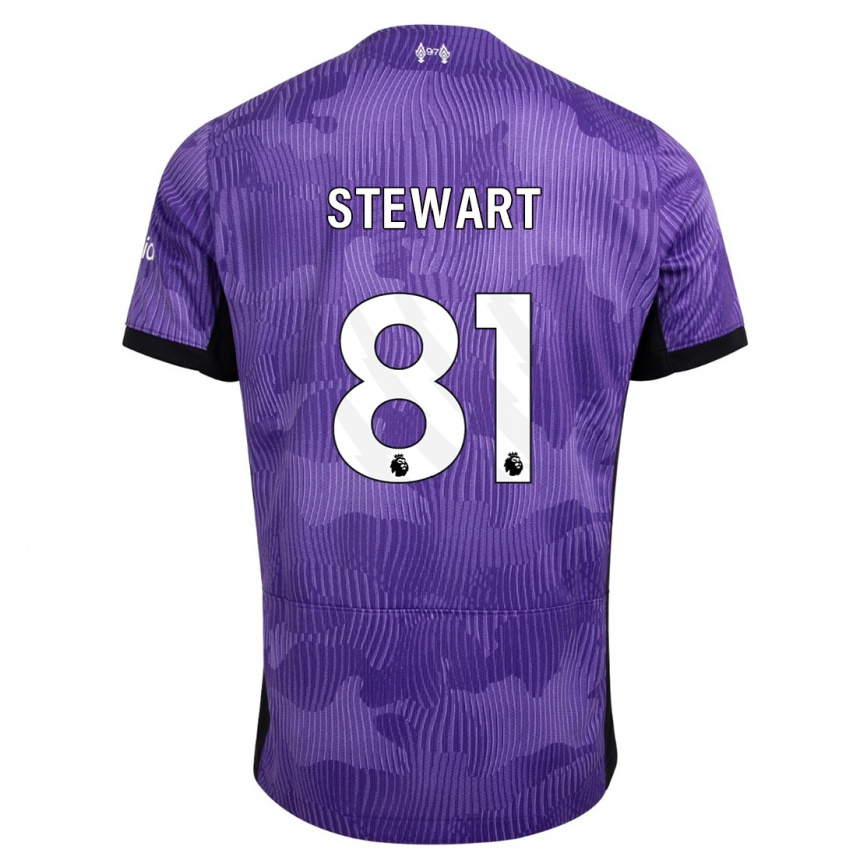 Vaikiškas Layton Stewart #81 Violetinė Trečias Marškinėliai 2023/24 T-Shirt