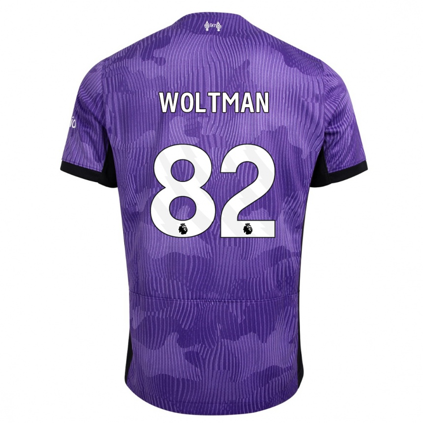 Vaikiškas Max Woltman #82 Violetinė Trečias Marškinėliai 2023/24 T-Shirt