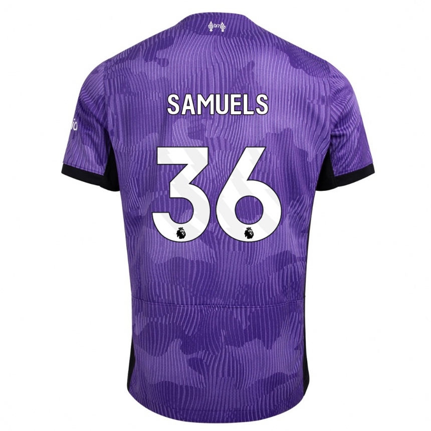 Vaikiškas Kerron Samuels #36 Violetinė Trečias Marškinėliai 2023/24 T-Shirt