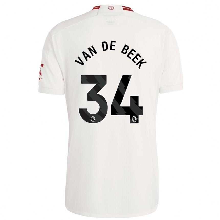 Vaikiškas Donny Van De Beek #34 Baltas Trečias Marškinėliai 2023/24 T-Shirt