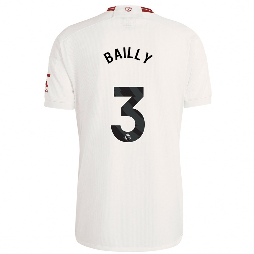 Vaikiškas Eric Bailly #3 Baltas Trečias Marškinėliai 2023/24 T-Shirt