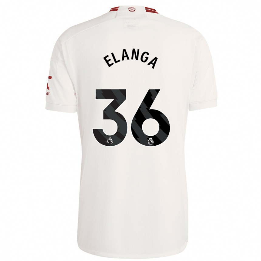 Vaikiškas Anthony Elanga #36 Baltas Trečias Marškinėliai 2023/24 T-Shirt