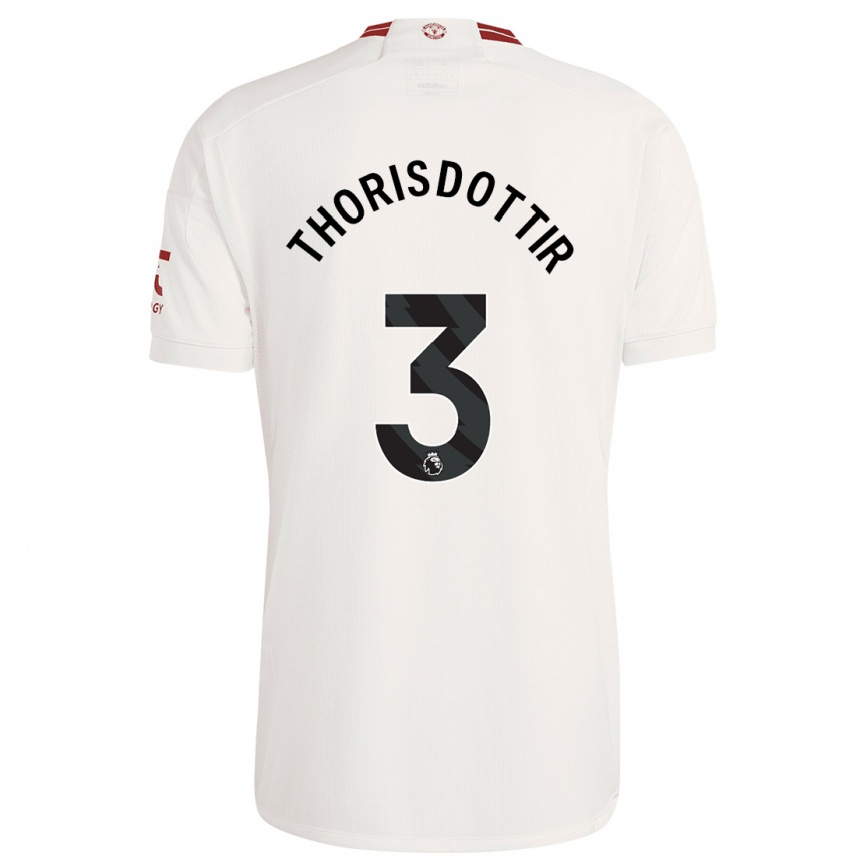 Vaikiškas Maria Thorisdottir #3 Baltas Trečias Marškinėliai 2023/24 T-Shirt