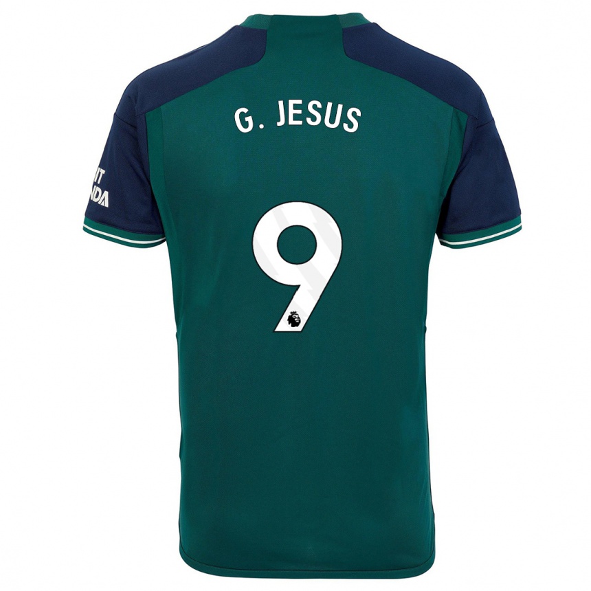 Vaikiškas Gabriel Jesus #9 Žalias Trečias Marškinėliai 2023/24 T-Shirt