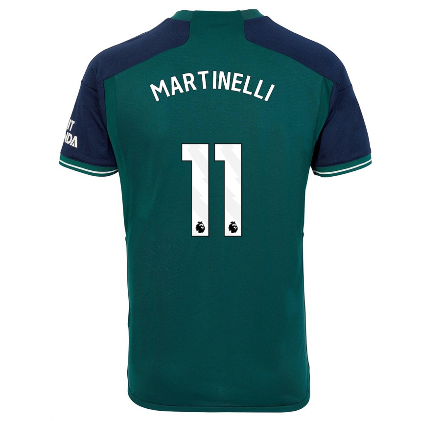 Vaikiškas Gabriel Martinelli #11 Žalias Trečias Marškinėliai 2023/24 T-Shirt