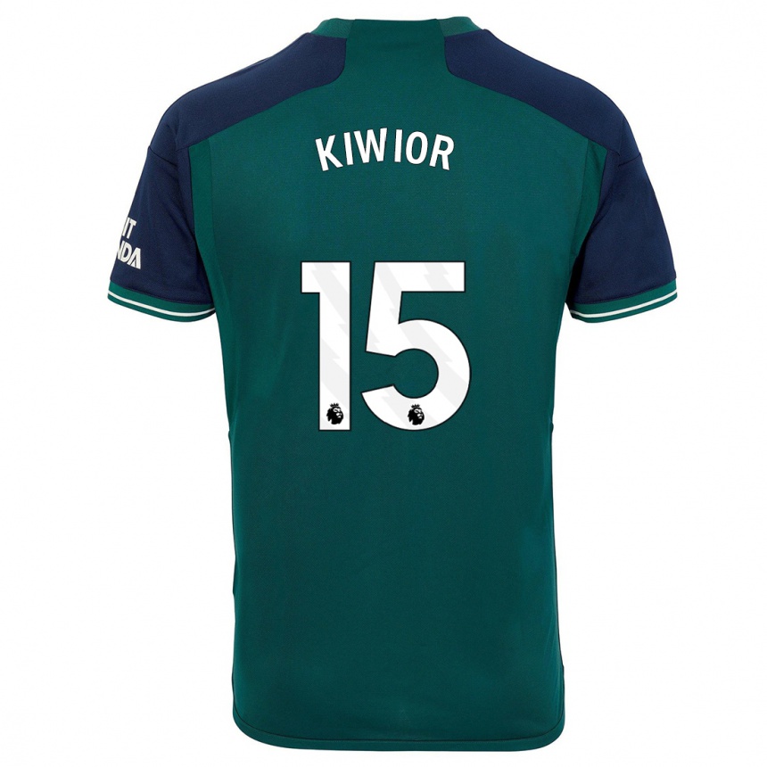 Vaikiškas Jakub Kiwior #15 Žalias Trečias Marškinėliai 2023/24 T-Shirt